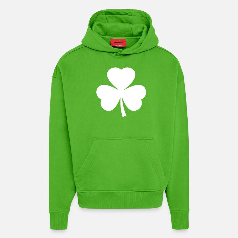 Cloverleaf - Sweat à capuche bio épais oversize fabriqué en UE - Apple Neon