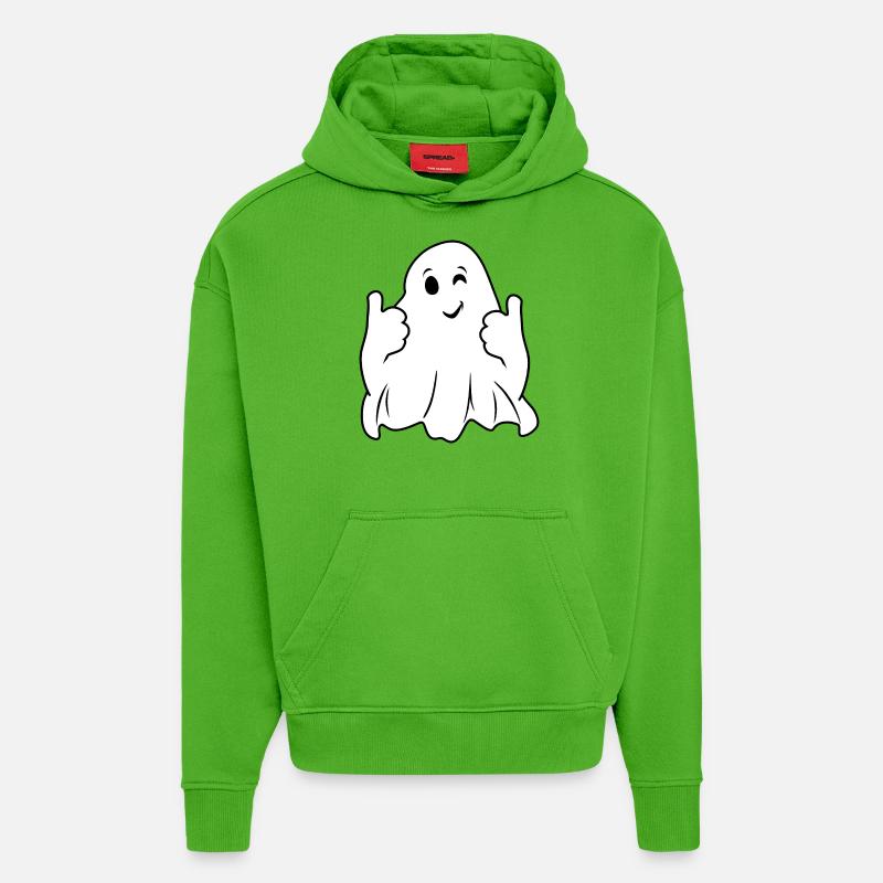 Zwinkernder Geist - Hoodie- made by SPREAD  - Apple Neon