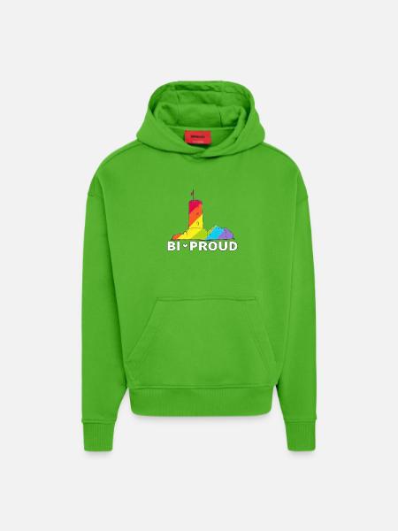 BI FIER - Sweat à capuche bio épais oversize fabriqué en UE - Apple Neon