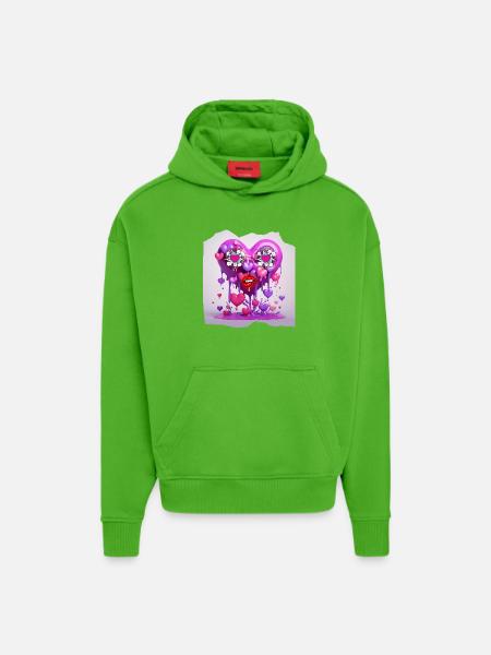 Funny heart - Hoodie- made by SPREAD - Apple Neon