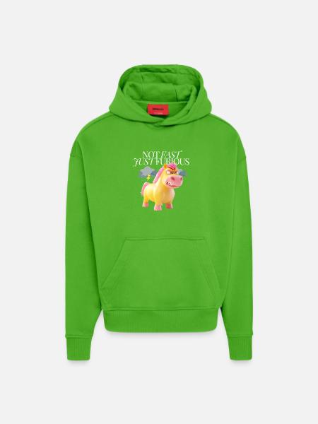 Not Fast, Just Furious – Wütendes Einhorn - Hoodie- made by SPREAD  - Apple Neon
