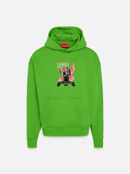 Si vous traversez l’enfer, continuez - Sweat à capuche bio épais oversize fabriqué en UE - Apple Neon