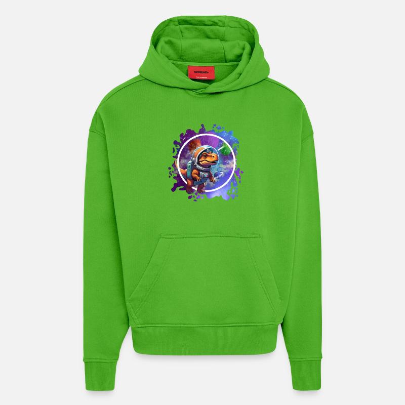 Dinosaur im Weltraum Astronaut Design - Hoodie- made by SPREAD - Apple Neon