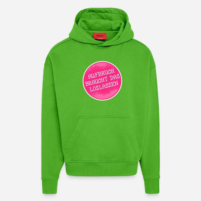 NEUSTART ANFANGEN LOSLASSEN - Hoodie- made by SPREAD  - Apple Neon