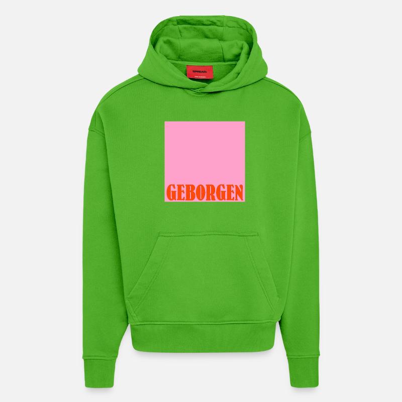 WOHLBEFINDEN GEBORGENHEIT - Hoodie- made by SPREAD  - Apple Neon