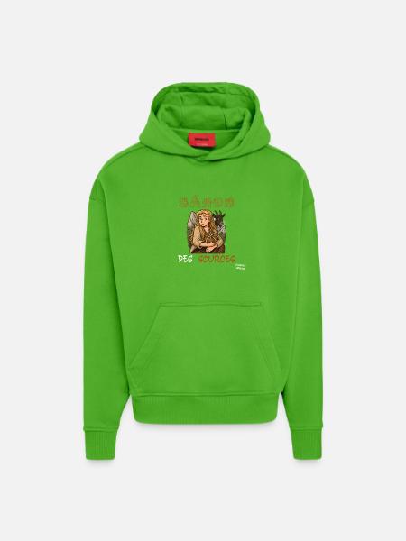 BANON_DES_SOURCES - Sweat à capuche bio épais oversize fabriqué en UE - Apple Neon