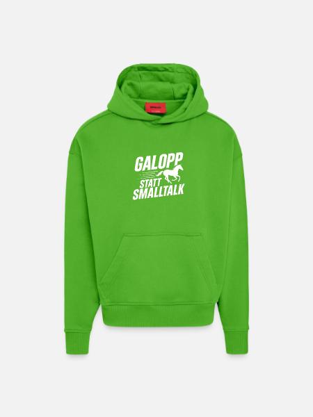 Galopp Statt Smalltalk Taschenidee - Hoodie- made by SPREAD - Apple Neon