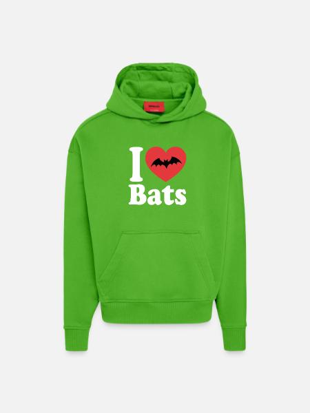 I Love Bats – Bat Lover - Hoodie- made by SPREAD - Apple Neon