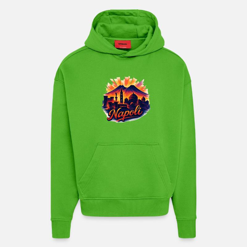 Napoli Skyline Sunset Naples Italy - Hoodie- made by SPREAD - Apple Neon