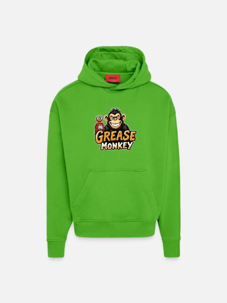 GreaseMonkey Grinning Mechanic - Hoodie- made by SPREAD  - Apple Neon