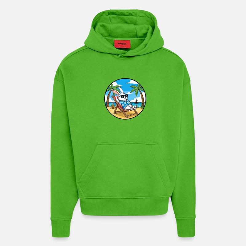 Cool Rabbit Beach Vacation Summer Vibes - Hoodie- made by SPREAD  - Apple Neon