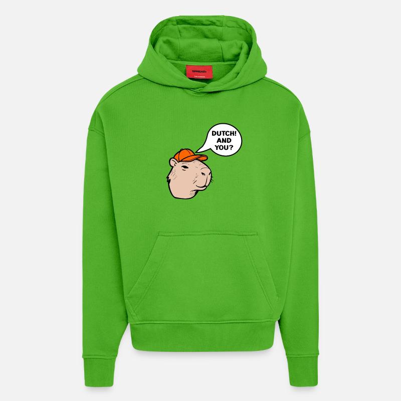 Dutch Capybara - Hoodie- made by SPREAD  - Apple Neon