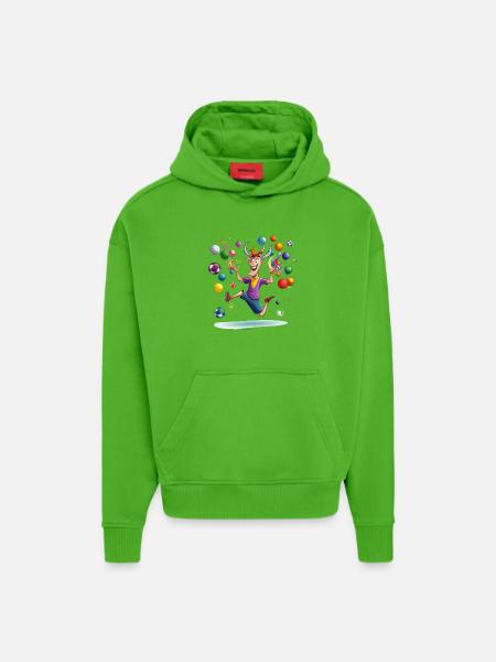 Jubilee Bull Juggling Party - Hoodie- made by SPREAD  - Apple Neon