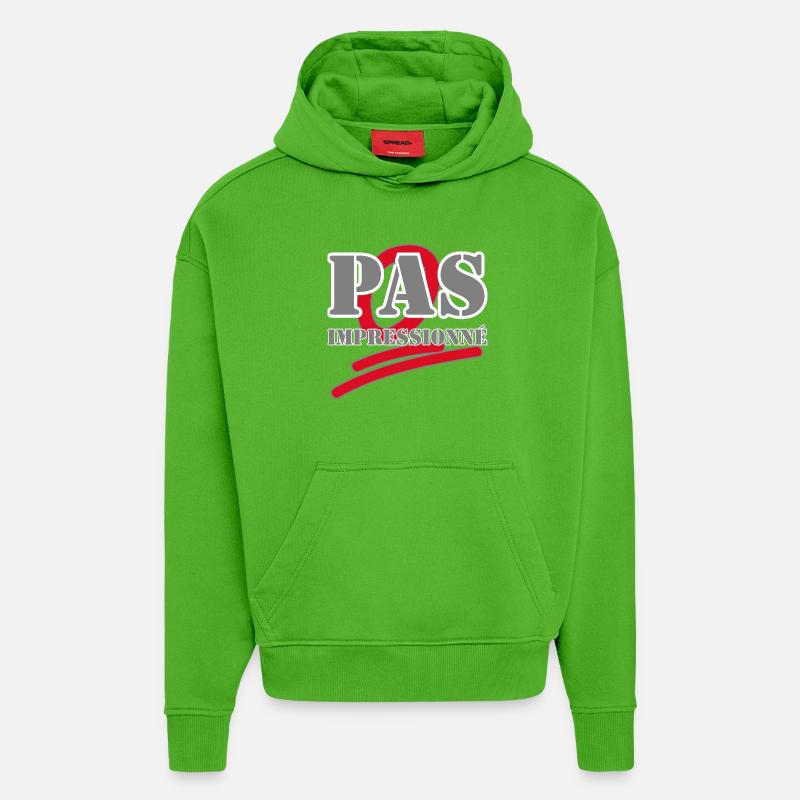 PAS IMPRESSIONNÉ. - Sweat à capuche bio épais oversize fabriqué en UE - Apple Neon