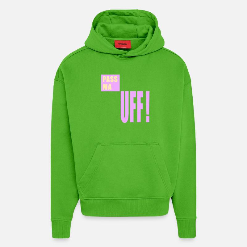 Berlin Attention Berlinerisch - Sweat à capuche bio épais oversize fabriqué en UE - Apple Neon