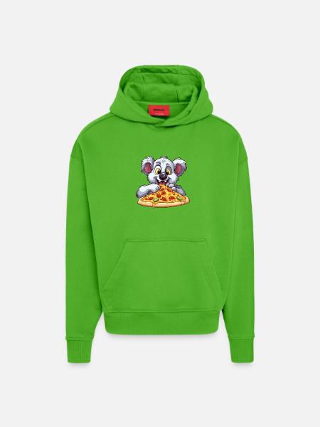 Kleiner Koala Pizzaessen - Hoodie- made by SPREAD - Apple Neon