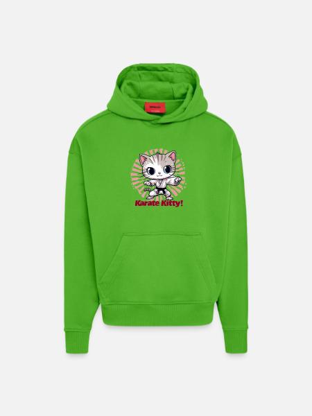 Karate Kitty - Hoodie- made by SPREAD - Apple Neon
