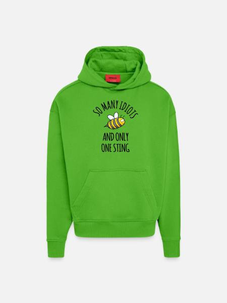 Så mange iditots Irriterede sjove bi-ordsprog - Heavyweight oversized organic hoodie made in EU - Apple Neon