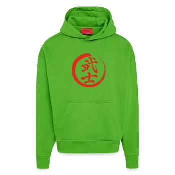 Rotes japanisches Kanji für das Wort Krieger - Hoodie- made by SPREAD  - Apple Neon - Vorne