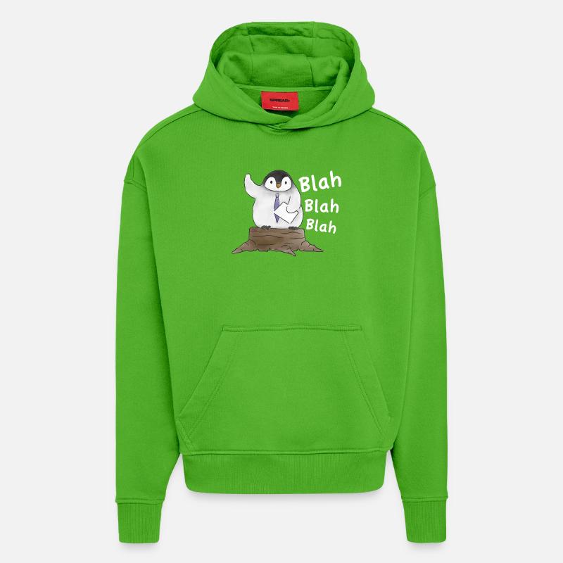 Discours du Pinguin-Rede du Pingouin - Sweat à capuche bio épais oversize fabriqué en UE - Apple Neon
