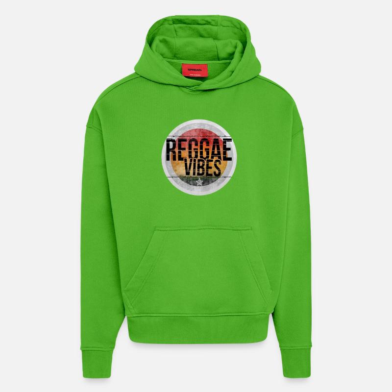 Ambiance reggae, design rétro - Sweat à capuche bio épais oversize fabriqué en UE - Apple Neon