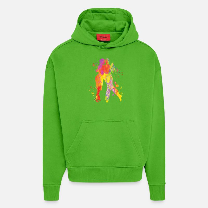 Tango Argentin Danse Milonga Vals - Sweat à capuche bio épais oversize fabriqué en UE - Apple Neon
