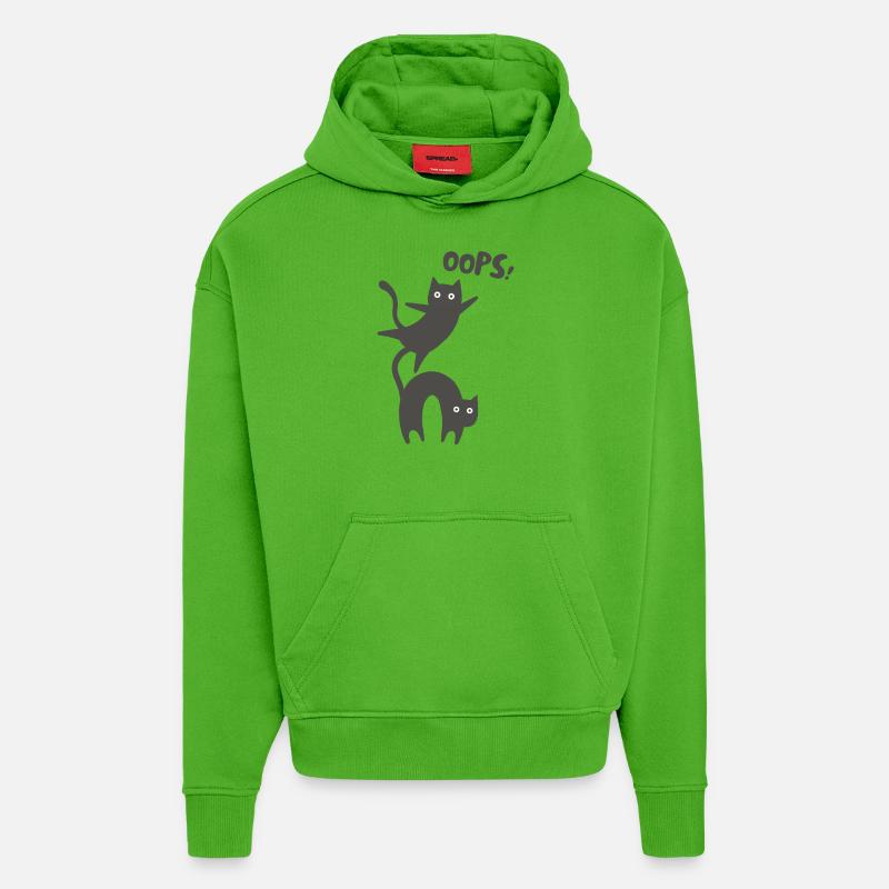 OOPS! - Sweat à capuche bio épais oversize fabriqué en UE - Apple Neon