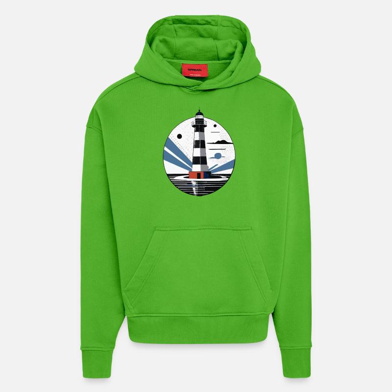 Leuchtturm, Küste, Meer - Hoodie- made by SPREAD - Apple Neon