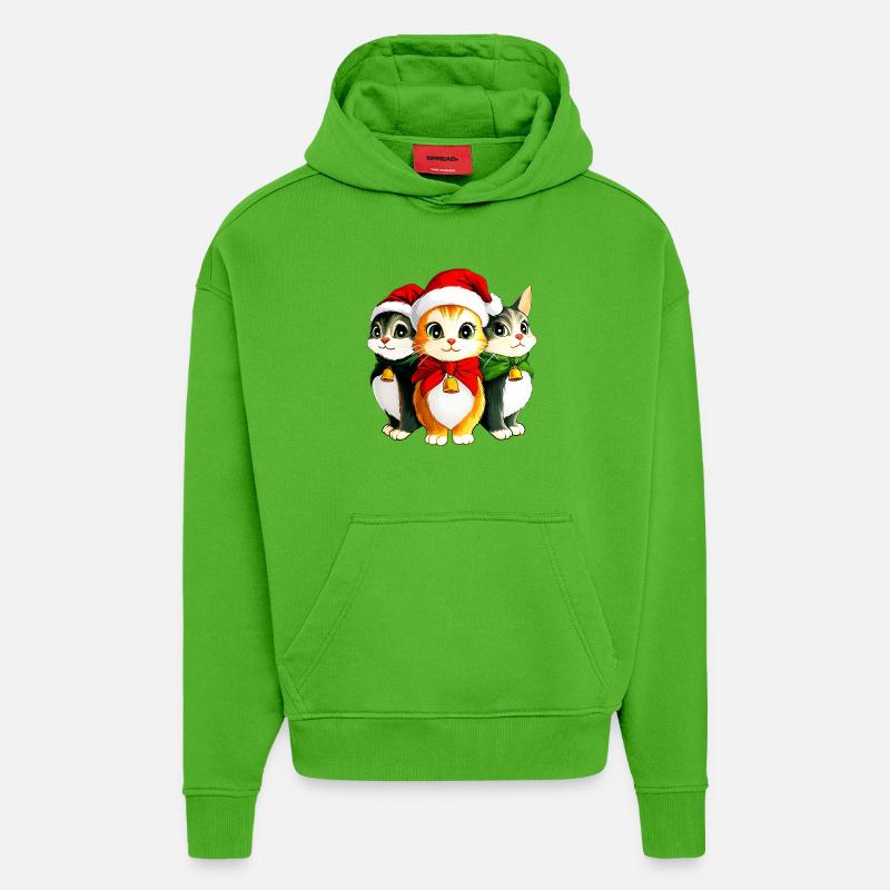 Kätzchen Weihnachten - Hoodie- made by SPREAD - Apple Neon