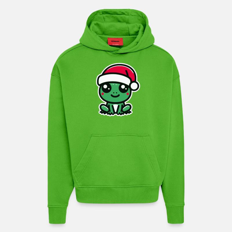 Grenouille de Noël - Sweat à capuche bio épais oversize fabriqué en UE - Apple Neon