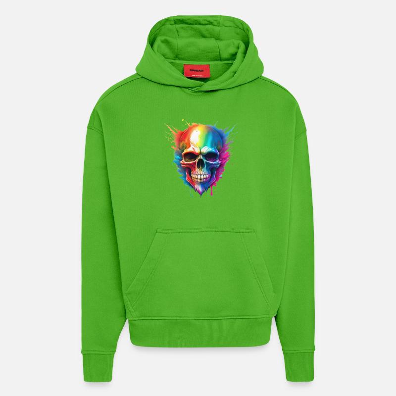 Regenbogen-Schädel Farbexplosion - Hoodie- made by SPREAD  - Apple Neon