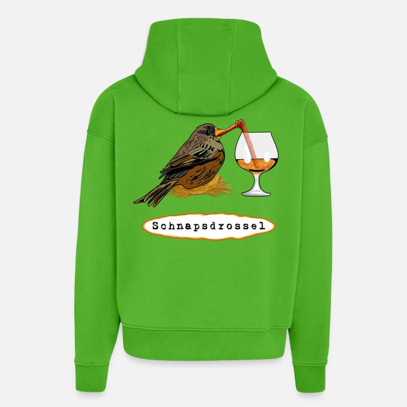 Stößchen! Schnapsdrossel - Hoodie- made by SPREAD  - Apple Neon