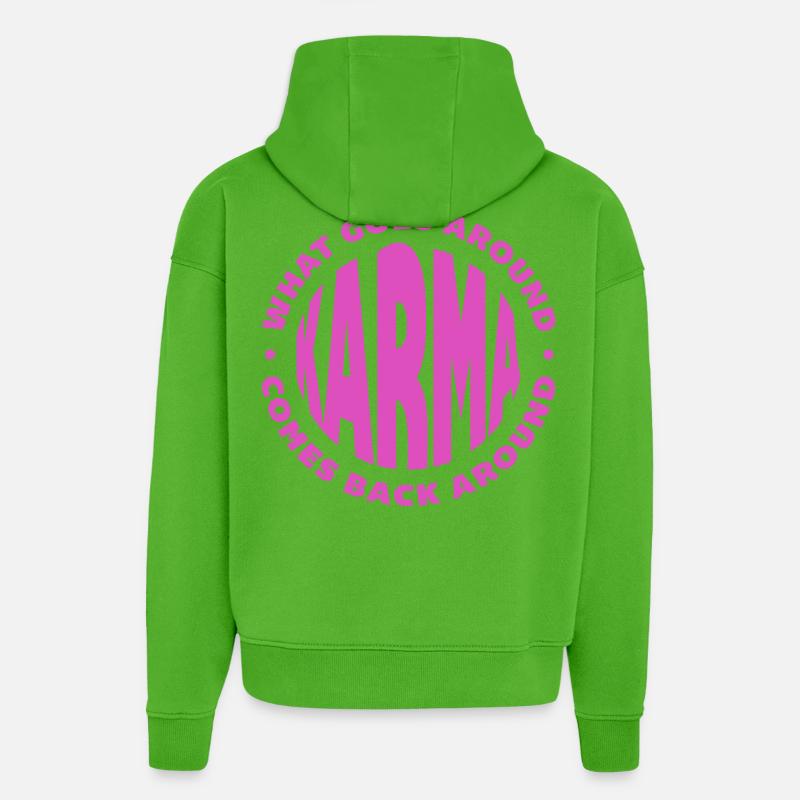 karma - Sweat à capuche bio épais oversize fabriqué en UE - Apple Neon