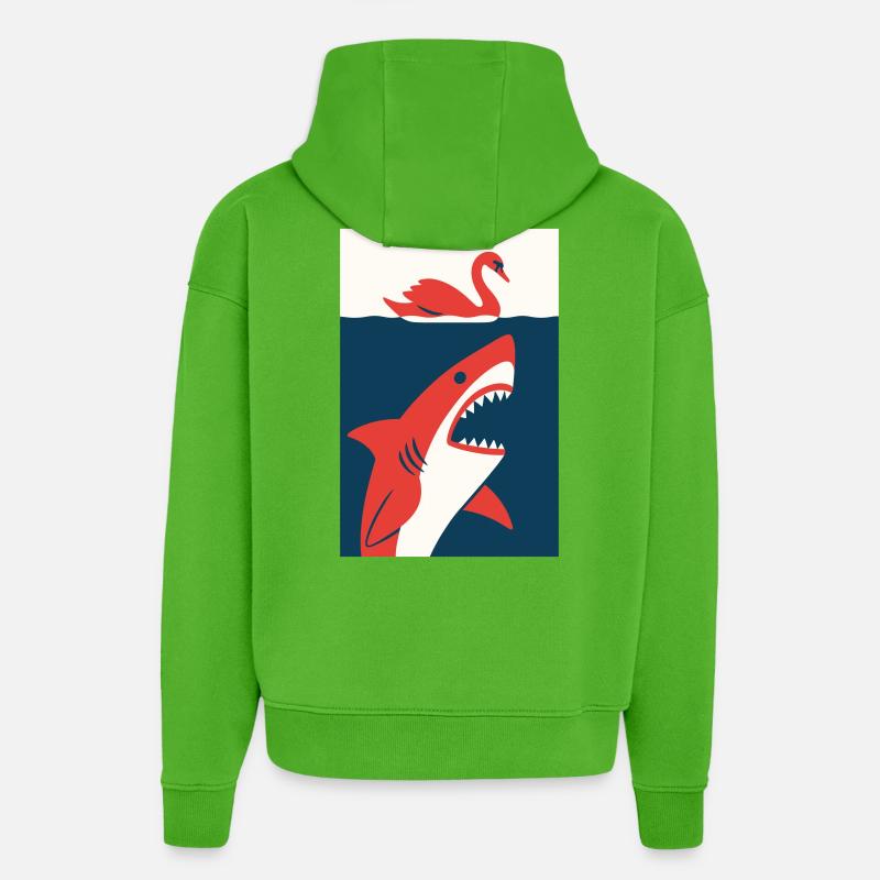 Schwan trifft Hai #2 - Hoodie- made by SPREAD  - Apple Neon