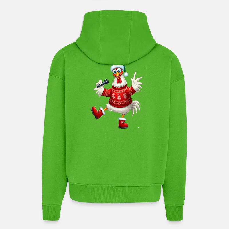 Urlaub Singende Henne Pullover - Hoodie- made by SPREAD  - Apple Neon