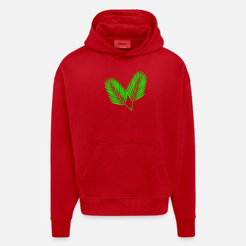 Fiche 2 - Sweat à capuche bio épais oversize fabriqué en UE - rouge