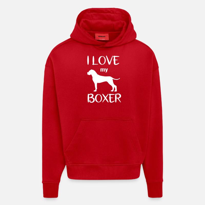 Deutscher Boxer Geschenkidee Hundeliebe Hunderasse - Hoodie- made by SPREAD  - Rot