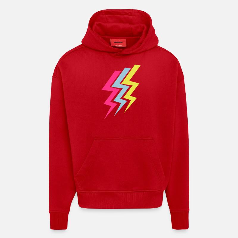 Drei Blitze - Three Thunderbolts - Hoodie- made by SPREAD  - Rot
