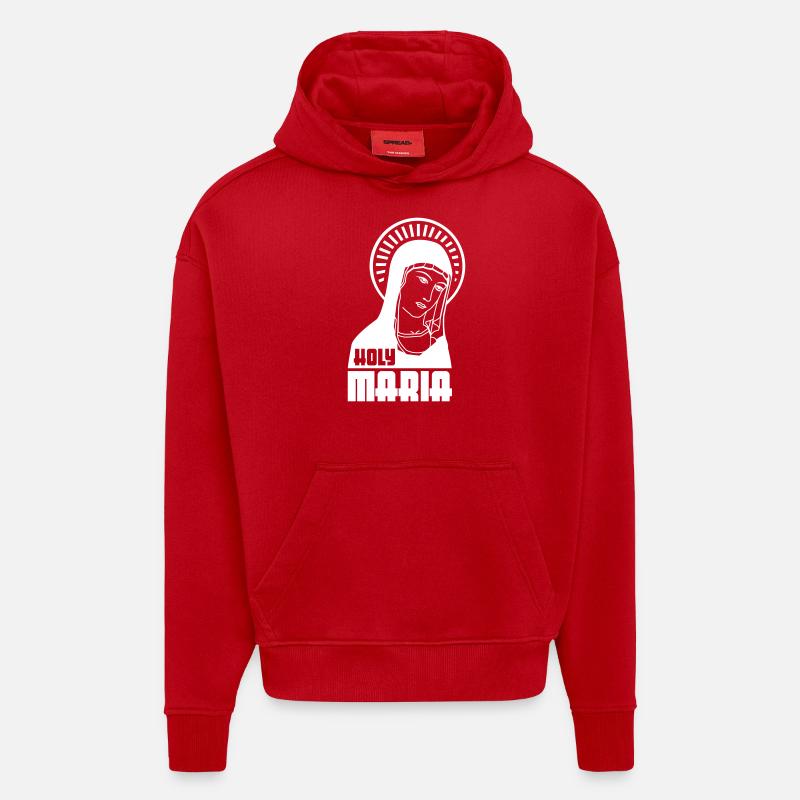 Sainte Marie - Sweat à capuche bio épais oversize fabriqué en UE - rouge