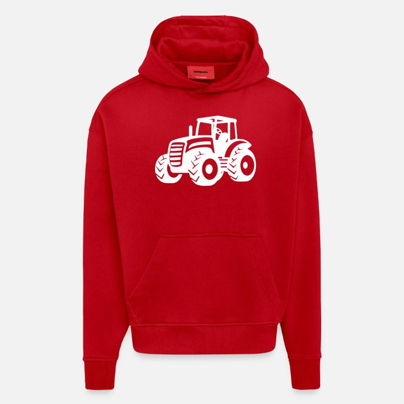 Tractor Farmer - Hoodie- made by SPREAD - red