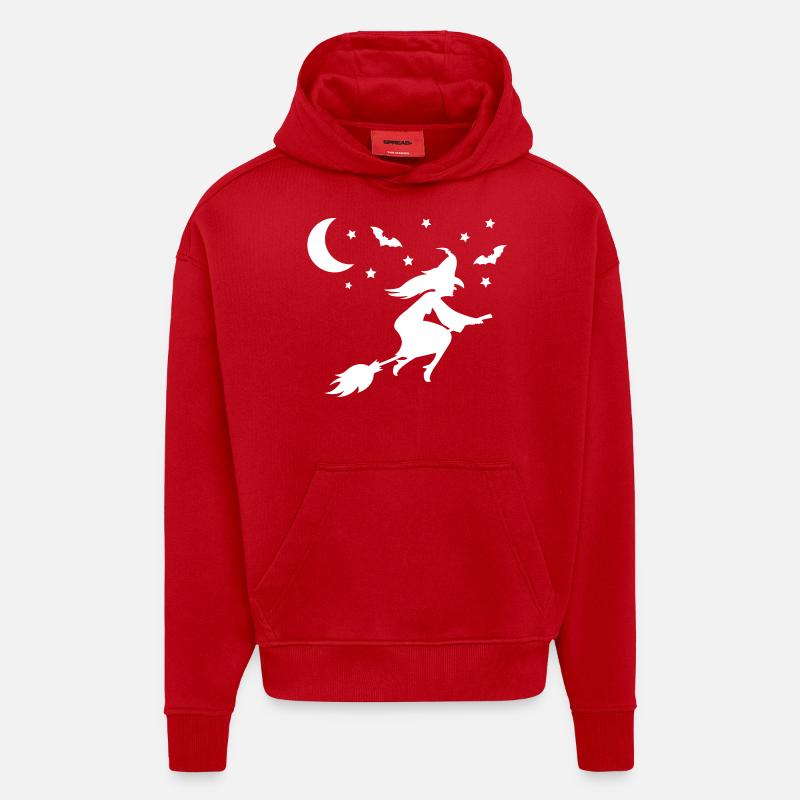 Sorcière - Sweat à capuche bio épais oversize fabriqué en UE - rouge