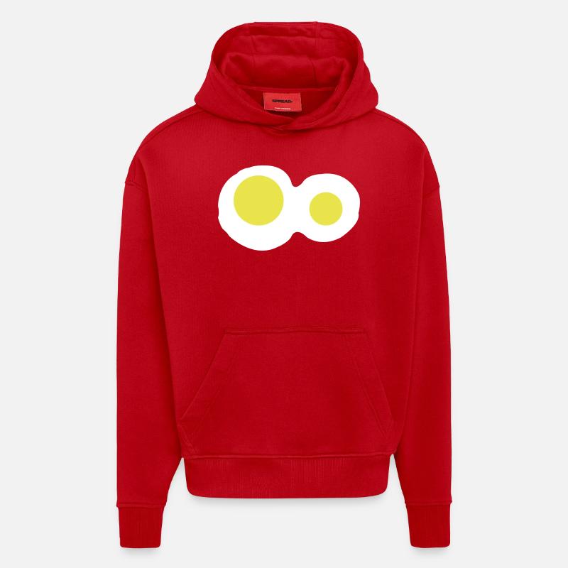 Fried eggs - Hoodie- made by SPREAD  - red