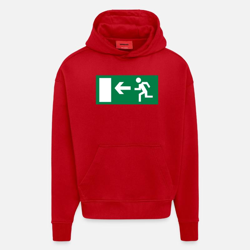 emergency exit - Hoodie- made by SPREAD  - red