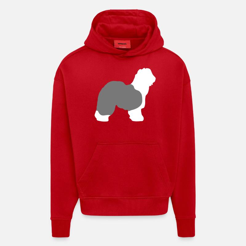 bobtail - Sweat à capuche bio épais oversize fabriqué en UE - rouge
