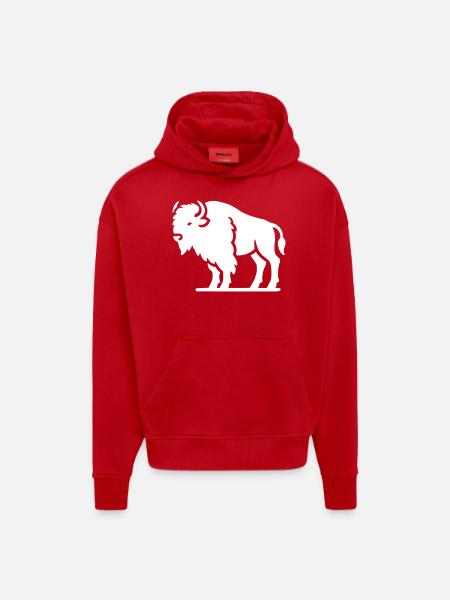 Bison Animal - Hoodie- made by SPREAD - red