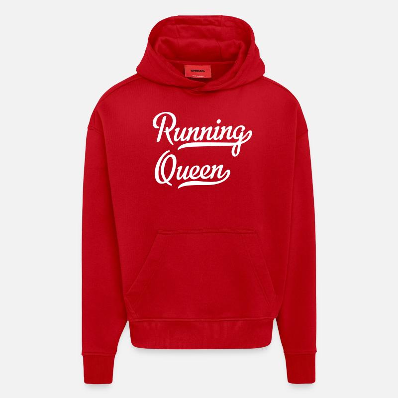 Reine de la course - Sweat à capuche bio épais oversize fabriqué en UE - rouge