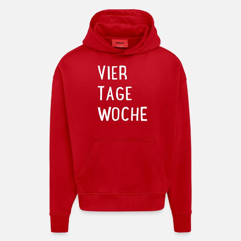 Four days a week - Hoodie- made by SPREAD - red