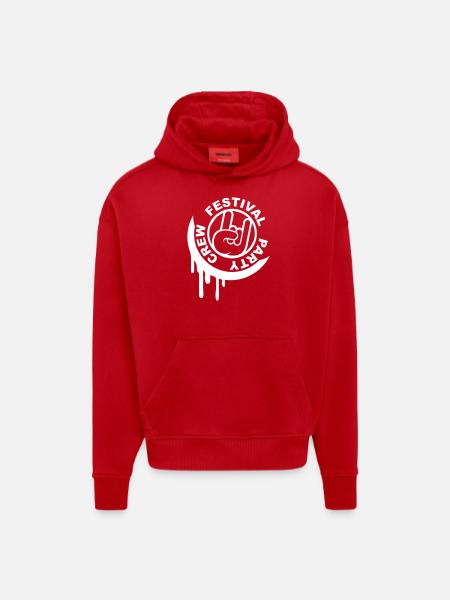 Festival Party Crew Rock Metal Team Round Stamp - Hoodie- made by SPREAD  - red