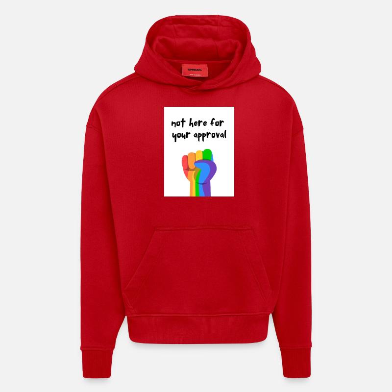 Regenbogen-Stolz-Faust - Hoodie- made by SPREAD  - Rot