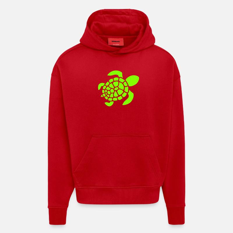 Turtle Logo Turtle Shell Pattern Icon - Hoodie- made by SPREAD  - red